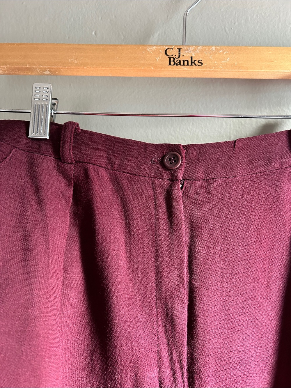 Jones New York 100% Wool Pleated Dress Pants Sz 14 Burgundy - Picture 4 of 11